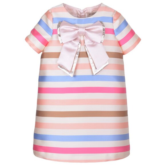 Hucklebones Striped Metallic Shift Dress - Size 10Y - Picture 1 of 5